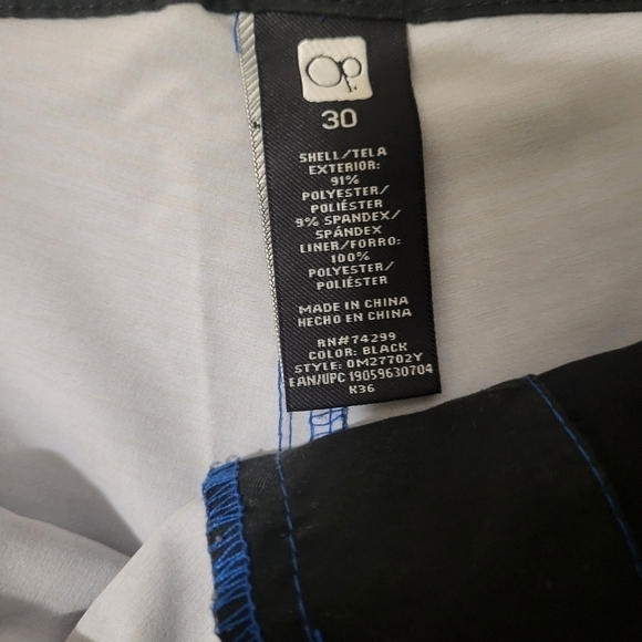 OP Plex 4 Way Strech , Men's Swim Trunks, Blue/Black/ Stripes Design Size30 - Picture 5 of 9